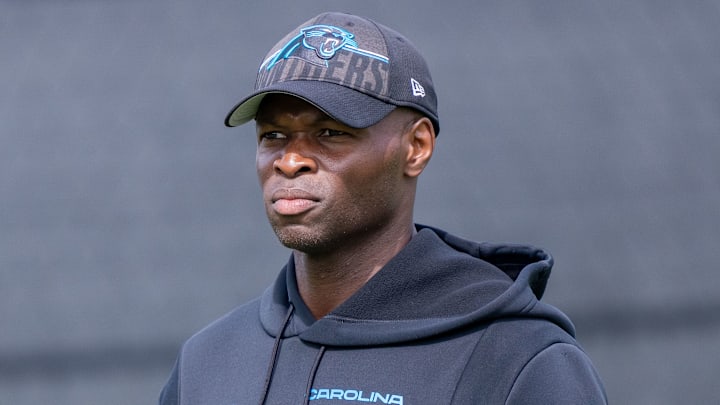 Carolina Panthers defensive coordinator Ejiiro Evero