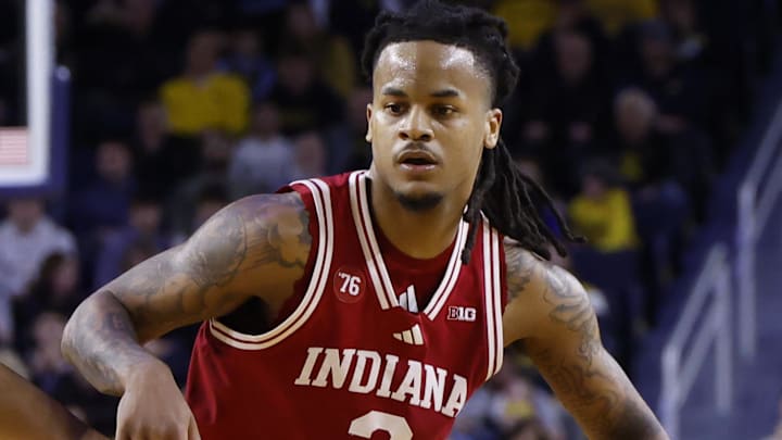 Indiana Hoosiers guard Lamar Wilkerson (3) dribbles dribbles against the Michigan Wolverines at the Crisler Center.