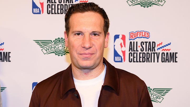 Feb 13, 2026; Los Angeles, CA, USA; Mat Ishbia arrives on the green carpet prior to an NBA Celebrity All-Star basketball game at Kia Forum. Mandatory Credit: William Liang-Imagn Images
