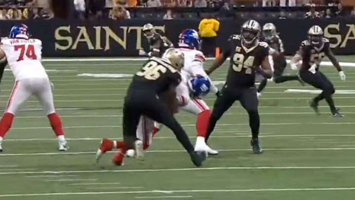 Carl Granderson was flagged for a tough roughing the passer penalty that had NFL fans up in arms. 