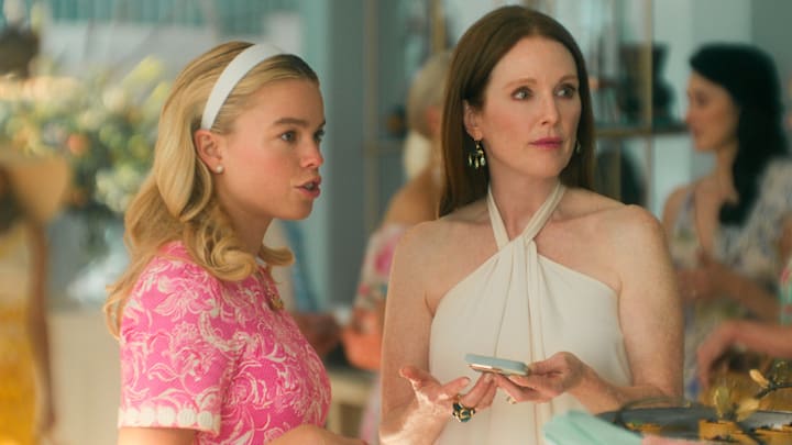 Sirens. (L to R) Milly Alcock as Simone, Julianne Moore as Michaela in episode 101 of Sirens