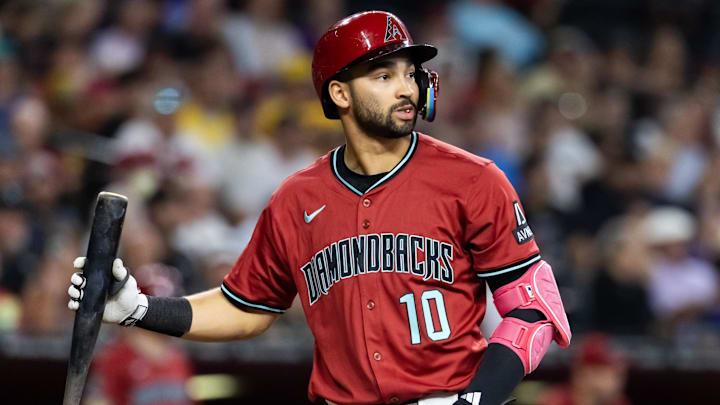 May 28, 2025; Phoenix, Arizona, USA; Arizona Diamondbacks second baseman Jordan Lawlar against the Pittsburgh Pirates at Chase Field. Mandatory Credit: Mark J. Rebilas-Imagn Images May 28, 2025; Phoenix, Arizona, USA; Arizona Diamondbacks second baseman Jordan Lawlar against the Pittsburgh Pirates at Chase Field. Mandatory Credit: Mark J. Rebilas-Imagn Images