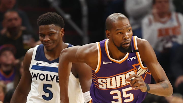 Suns forward Kevin Durant, Timberwolves guard Anthony Edwards