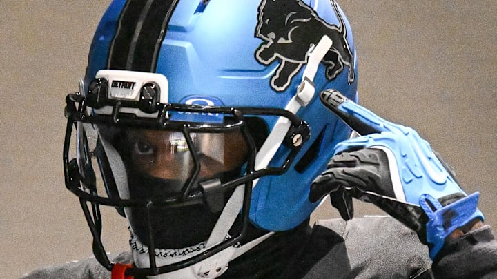 Detroit Lions wide receiver Jameson Williams (1) looks on before the game against the Minnesota Vikings