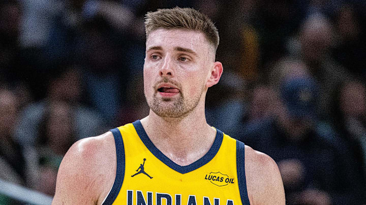 Indiana Pacers center Micah Potter (11)  in the second half against the Boston Celtics at Gainbridge Fieldhouse.