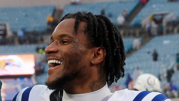 Indianapolis Colts cornerback Charvarius Ward laughs after a game