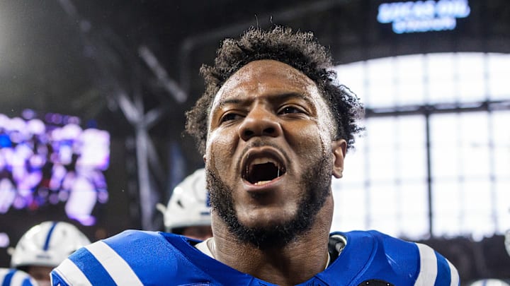 Zaire Frankln of the Indianapolis Colts celebrates