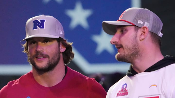 NFC defensive end Nick Bosa of the San Francisco 49ers (left) with brother and AFC linebacker Joey Bosa (right) NFC defensive end Nick Bosa of the San Francisco 49ers (left) with brother and AFC linebacker Joey Bosa (right)