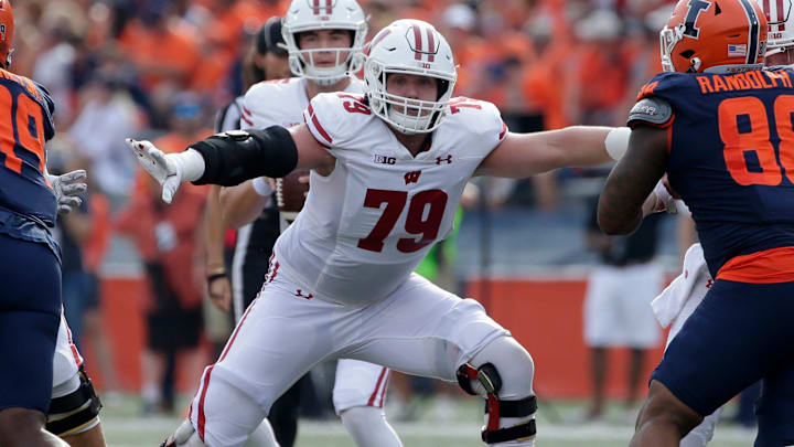 The Atlanta Falcons took former Wisconsin Badgers OL Jack Nelson in the seventh round of the NFL Draft. The Atlanta Falcons took former Wisconsin Badgers OL Jack Nelson in the seventh round of the NFL Draft.