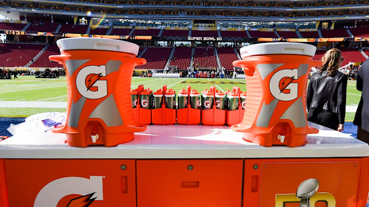 General view of a Gatorade stand.