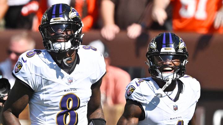 Baltimore Ravens quarterback Lamar Jackson and wide receiver Zay Flowers
