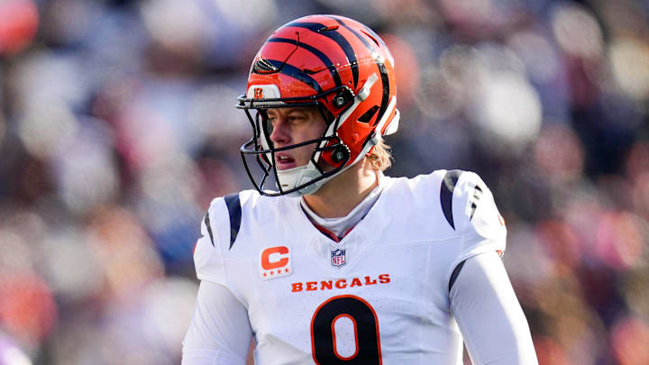 Cincinnati Bengals quarterback Joe Burrow (9) paces between plays in the first quarter of the NFL Week 15 game between the Cincinnati Bengals and the Baltimore Ravens at Paycor Stadium in Cincinnati on Sunday, Dec. 14, 2025. Cincinnati Bengals quarterback Joe Burrow (9) paces between plays in the first quarter of the NFL Week 15 game between the Cincinnati Bengals and the Baltimore Ravens at Paycor Stadium in Cincinnati on Sunday, Dec. 14, 2025.