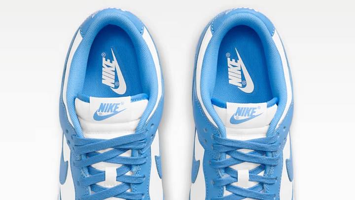 The Nike Dunk Low "University Blue" is out now. The Nike Dunk Low "University Blue" is out now.