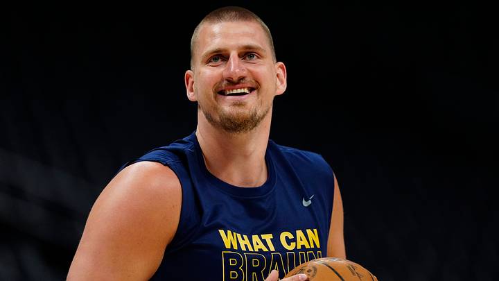 Apr 11, 2025; Denver, Colorado, USA; Denver Nuggets center Nikola Jokic (15) reacts before the game against the Memphis Grizzlies at Ball Arena. Mandatory Credit: Ron Chenoy-Imagn Images Apr 11, 2025; Denver, Colorado, USA; Denver Nuggets center Nikola Jokic (15) reacts before the game against the Memphis Grizzlies at Ball Arena. Mandatory Credit: Ron Chenoy-Imagn Images