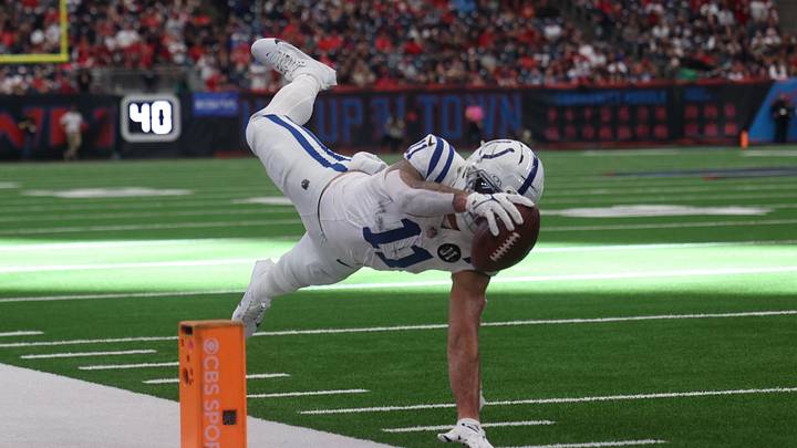 Indianapolis Colts wide receiver Michael Pittman Jr. (11) makes the catch and dives short of the end zone against the Houston Texans during the second half at NRG Stadium. Indianapolis Colts wide receiver Michael Pittman Jr. (11) makes the catch and dives short of the end zone against the Houston Texans during the second half at NRG Stadium.