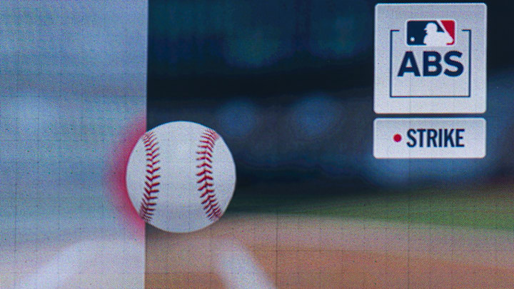 Mar 13, 2026; Phoenix, Arizona, USA; Detailed view of the scoreboard showing an ABS ball and strike challenge call being overturned to a strikeout during the Chicago White Sox against the Chicago Cubs during a spring training game at Camelback Ranch-Glendale. Mandatory Credit: Mark J. Rebilas-Imagn Images Mar 13, 2026; Phoenix, Arizona, USA; Detailed view of the scoreboard showing an ABS ball and strike challenge call being overturned to a strikeout during the Chicago White Sox against the Chicago Cubs during a spring training game at Camelback Ranch-Glendale. Mandatory Credit: Mark J. Rebilas-Imagn Images