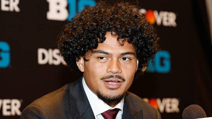 Jul 28, 2026; Chicago, IL, USA; USC student-athlete Jayden Maiava speaks during Media Days at Hilton Chicago. Mandatory Credit: Kamil Krzaczynski-Imagn Images Jul 28, 2026; Chicago, IL, USA; USC student-athlete Jayden Maiava speaks during Media Days at Hilton Chicago. Mandatory Credit: Kamil Krzaczynski-Imagn Images