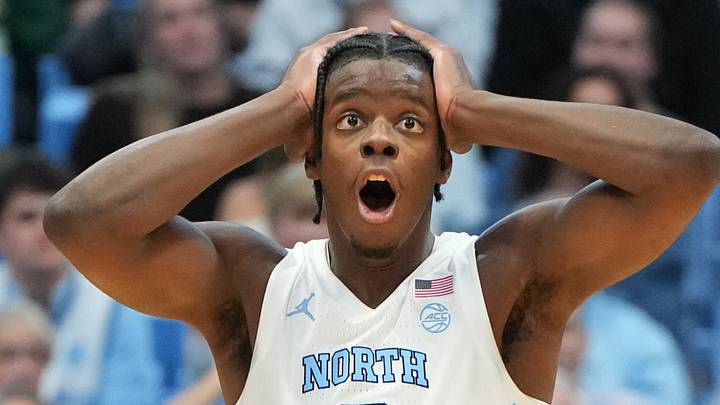 Jan 21, 2026; Chapel Hill, North Carolina, USA; North Carolina Tar Heels forward Caleb Wilson (8) reacts in the second half at Dean E. Smith Center. Mandatory Credit: Bob Donnan-Imagn Images Jan 21, 2026; Chapel Hill, North Carolina, USA; North Carolina Tar Heels forward Caleb Wilson (8) reacts in the second half at Dean E. Smith Center. Mandatory Credit: Bob Donnan-Imagn Images