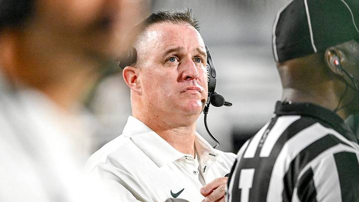 Michigan State’s head coach Pat Fitzgerald looks on during the fourth quarter in the game against Toledo on Friday, Sept. 4, 2026, at Spartan Stadium in East Lansing. Michigan State’s head coach Pat Fitzgerald looks on during the fourth quarter in the game against Toledo on Friday, Sept. 4, 2026, at Spartan Stadium in East Lansing.