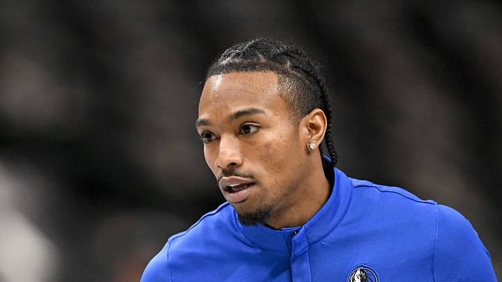 Feb 26, 2026; Dallas, Texas, USA; Dallas Mavericks guard Brandon Williams (10) warms up before the game between the Dallas Mavericks and the Sacramento Kings the American Airlines Center. Mandatory Credit: Jerome Miron-Imagn Images