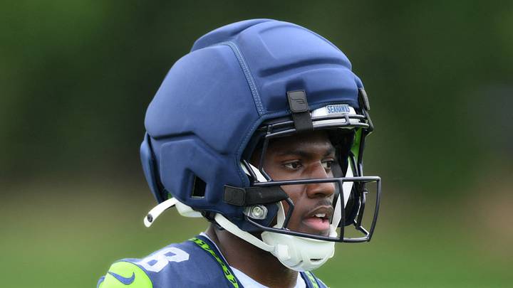 Seattle Seahawks running back Jadarian Price during the first training camp at Virginia Mason Athletic Center
