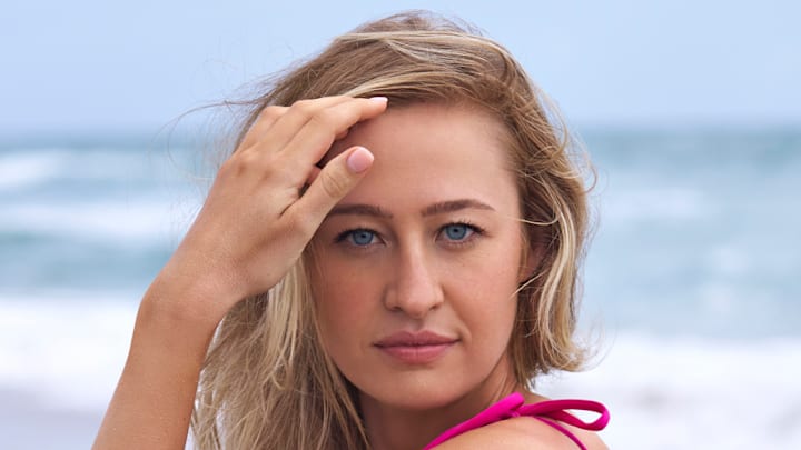 Nelly Korda was photographed by Ben Horton at The Boca Raton. Swimsuit by Agua Bendita.