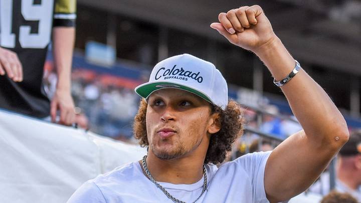Former Colorado standout running back Phillip Lindsay recognizes the fans before the start of the Rocky Mountain Showdown at Broncos Stadium in Denver on Friday Aug. 31, 2018. (Cris Tiller / Fort Collins Coloradoan)
Ftc0831 Rmshowdown Ct 25 Former Colorado standout running back Phillip Lindsay recognizes the fans before the start of the Rocky Mountain Showdown at Broncos Stadium in Denver on Friday Aug. 31, 2018. (Cris Tiller / Fort Collins Coloradoan)
Ftc0831 Rmshowdown Ct 25