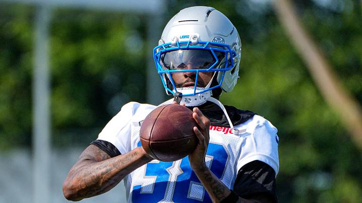 Detroit Lions defensive back Nick Whiteside (38) practices during training camp at Meijer Performance Center in Allen Park on Thursday, July 30, 2026. Detroit Lions defensive back Nick Whiteside (38) practices during training camp at Meijer Performance Center in Allen Park on Thursday, July 30, 2026.