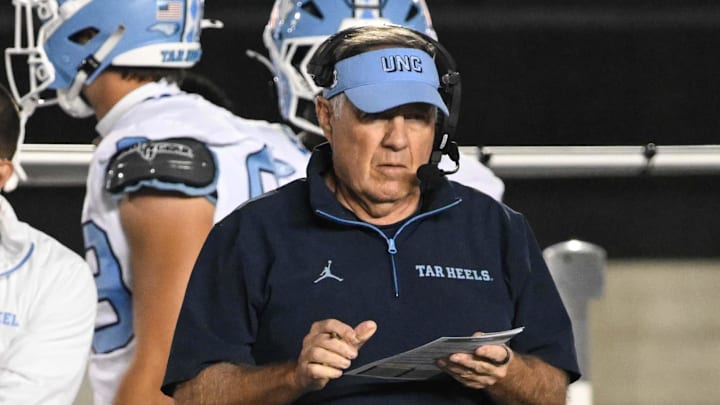 Oct 17, 2025; Berkeley, California, USA; North Carolina Tar Heels head coach Bill Belichick stands on the sidelines against the California Golden Bears in the first quarter at California Memorial Stadium. Mandatory Credit: Eakin Howard-Imagn Images Oct 17, 2025; Berkeley, California, USA; North Carolina Tar Heels head coach Bill Belichick stands on the sidelines against the California Golden Bears in the first quarter at California Memorial Stadium. Mandatory Credit: Eakin Howard-Imagn Images