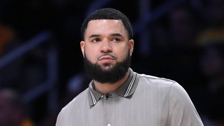Apr 18, 2026; Los Angeles, California, USA; Houston Rockets guard Fred Vanvleet (5) watches from the bench against the Los Angeles Lakers in the second half during game one of the first round of the 2026 NBA Playoffs at Crypto.com Arena. Mandatory Credit: Kirby Lee-Imagn Images