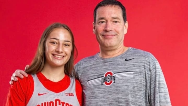 Atlee Vanesko, a four-star guard at Westtown School in Pennsylvania, committed to Ohio State on Friday. Also pictured is Buckeyes coach Kevin McGuff.