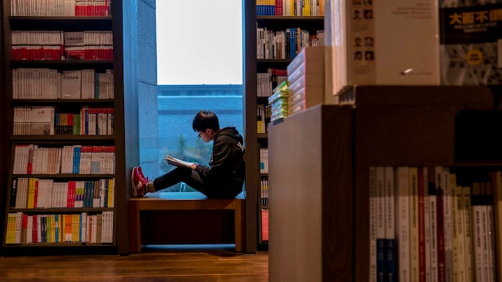 A reader in Eslite Bookstore in Suzhou. Novel Travels can take readers all over the world.
