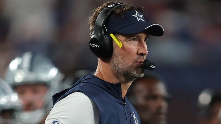 Dallas Cowboys head coach Brian Schottenheimer looks on during the second quarter against the New York Giants. Dallas Cowboys head coach Brian Schottenheimer looks on during the second quarter against the New York Giants.
