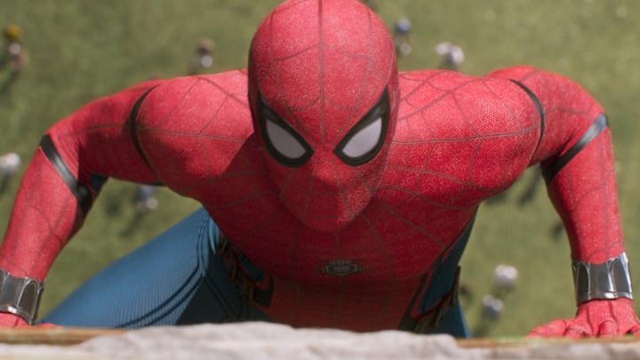 Spider-Man climbs the Washington Monument in Columbia Pictures' SPIDER-MAN: ™: HOMECOMING.