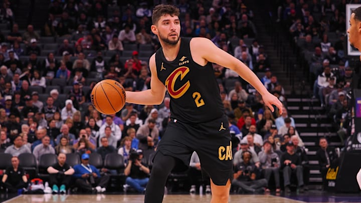 Mar 19, 2025; Sacramento, California, USA; Cleveland Cavaliers guard Ty Jerome (2) passes the ball Sacramento Kings during the third quarter at Golden 1 Center. Mandatory Credit: Kelley L Cox-Imagn Images Mar 19, 2025; Sacramento, California, USA; Cleveland Cavaliers guard Ty Jerome (2) passes the ball Sacramento Kings during the third quarter at Golden 1 Center. Mandatory Credit: Kelley L Cox-Imagn Images