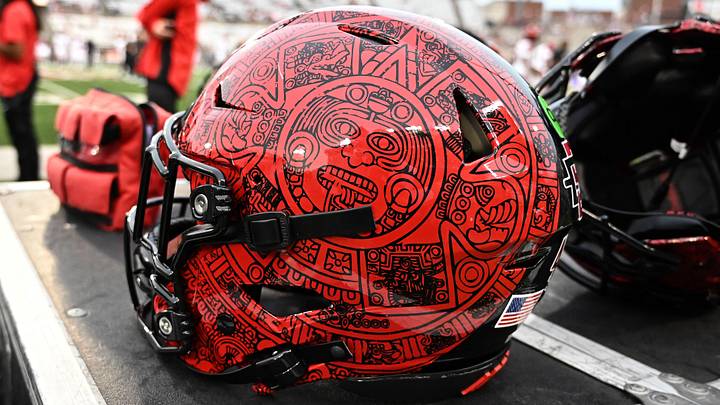 Sep 6, 2025; Pullman, Washington, USA; San Diego State Aztecs helmet sits during a game against the Washington State Cougars in the first half at Gesa Field at Martin Stadium.
