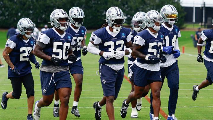 The Dallas Cowboys go through a drill during practice at the Ford Center at the Star Training Facility in Frisco. The Dallas Cowboys go through a drill during practice at the Ford Center at the Star Training Facility in Frisco.