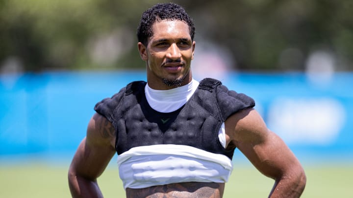 Jul 26, 2025; Charlotte, NC, USA; Carolina Panthers running back Chuba Hubbard (30) walks off after practice at training camp. Mandatory Credit: Scott Kinser-Imagn Images