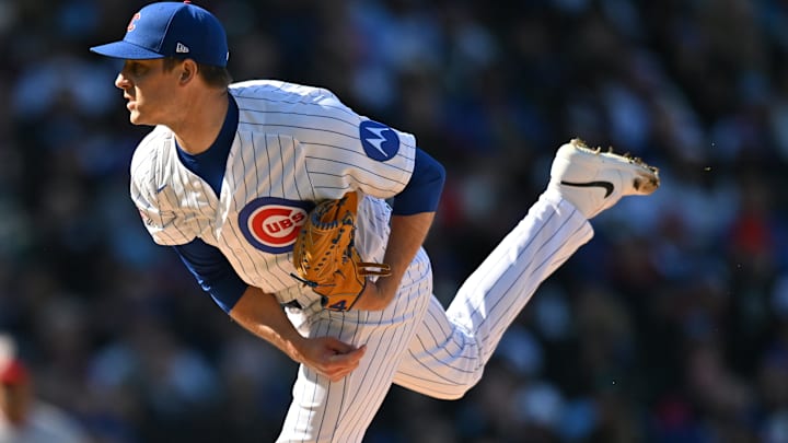 Mar 28, 2026; Chicago, Illinois, USA; Chicago Cubs pitcher Phil Maton (88) pitches against the Washington Nationals during the seventh inning at Wrigley Field. Mandatory Credit: Patrick Gorski-Imagn Images