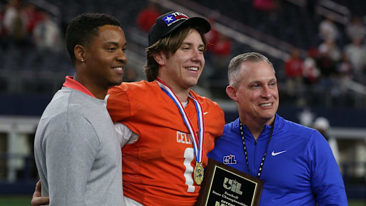 Celina's Bowe Bentley is nominated the offensive MVP after the Class 4A, Division I State Championship game on Friday, Dec. 20, 2024, at AT&T Stadium in Arlington, Texas.
