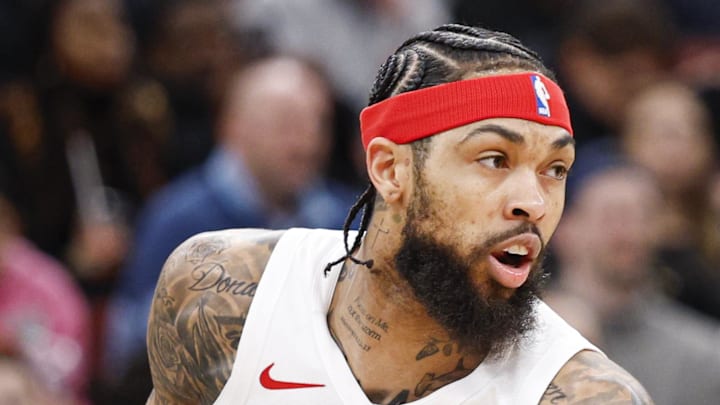 Toronto Raptors forward Brandon Ingram looks to pass the ball against the Chicago Bulls.