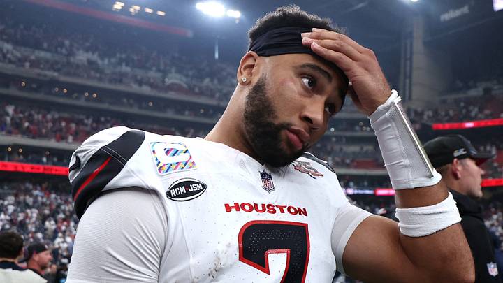 Oct 4, 2026; Houston, Texas, USA;  Houston Texans quarterback C.J. Stroud (7) leaves the field following a game against the Dallas Cowboys at Reliant Stadium.  Mandatory Credit: Troy Taormina-Imagn Images