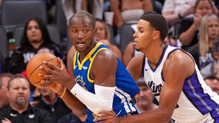Oct 9, 2024; Sacramento, California, USA; Sacramento Kings forward Keegan Murray (13) defends against Golden State Warriors forward Jonathan Kuminga (00) during the first quarter at Golden 1 Center. Mandatory Credit: Ed Szczepanski-Imagn Images Oct 9, 2024; Sacramento, California, USA; Sacramento Kings forward Keegan Murray (13) defends against Golden State Warriors forward Jonathan Kuminga (00) during the first quarter at Golden 1 Center. Mandatory Credit: Ed Szczepanski-Imagn Images