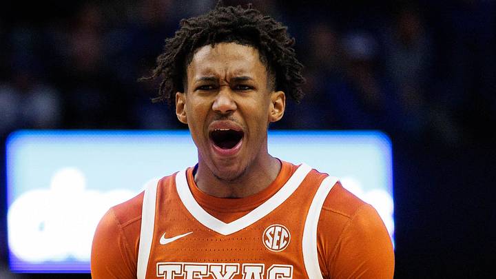 Jan 21, 2026; Lexington, Kentucky, USA; Texas Longhorns forward Dailyn Swain (3) celebrates after center Matas Vokietaitis (8) scores a basket during the first half against the Kentucky Wildcats at Rupp Arena at Central Bank Center. Mandatory Credit: Jordan Prather-Imagn Images Jan 21, 2026; Lexington, Kentucky, USA; Texas Longhorns forward Dailyn Swain (3) celebrates after center Matas Vokietaitis (8) scores a basket during the first half against the Kentucky Wildcats at Rupp Arena at Central Bank Center. Mandatory Credit: Jordan Prather-Imagn Images