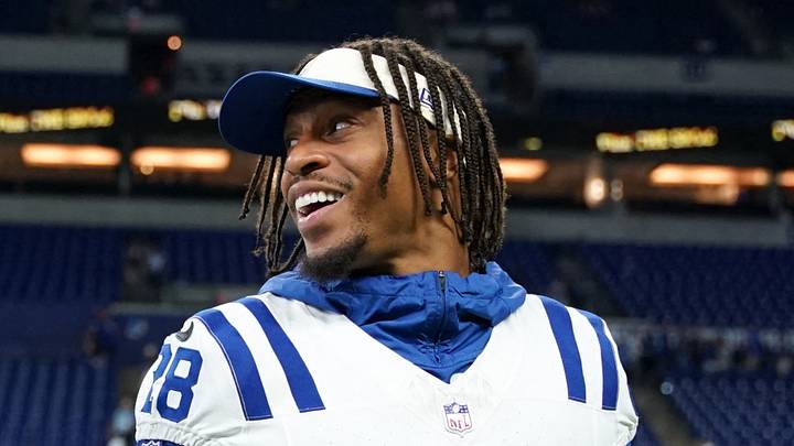 Indianapolis Colts running back Jonathan Taylor (28) walk off the field after the game against the Detroit Lions Indianapolis Colts running back Jonathan Taylor (28) walk off the field after the game against the Detroit Lions