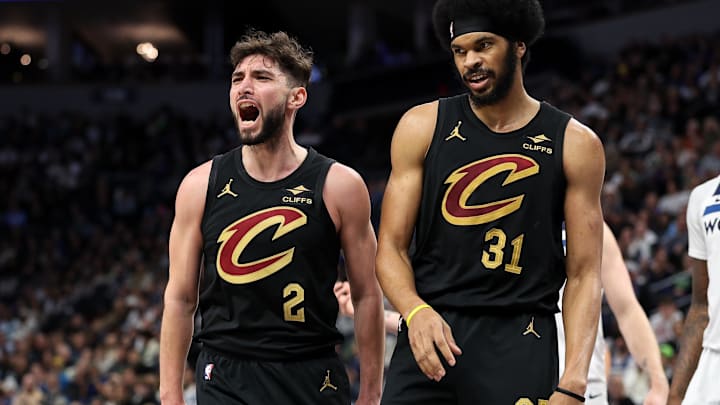 Jan 18, 2025; Minneapolis, Minnesota, USA; Cleveland Cavaliers guard Ty Jerome (2) celebrates his basket during the third quarter against the Minnesota Timberwolves at Target Center. Mandatory Credit: Matt Krohn-Imagn Images Jan 18, 2025; Minneapolis, Minnesota, USA; Cleveland Cavaliers guard Ty Jerome (2) celebrates his basket during the third quarter against the Minnesota Timberwolves at Target Center. Mandatory Credit: Matt Krohn-Imagn Images