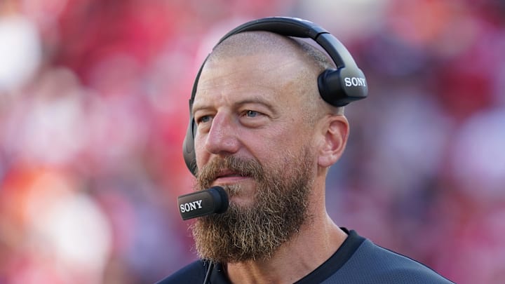 San Francisco 49ers run game coordinator and tight ends coach Brian Fleury.