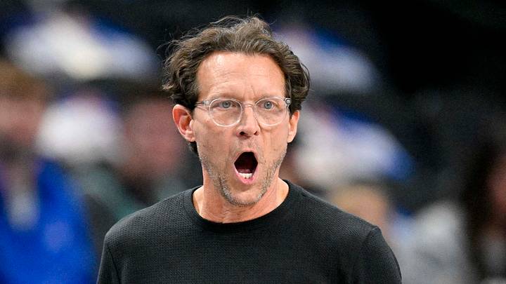 Atlanta Hawks head coach Quin Snyder reacts against the Dallas Mavericks at American Airlines Center on Oct. 16, 2026.