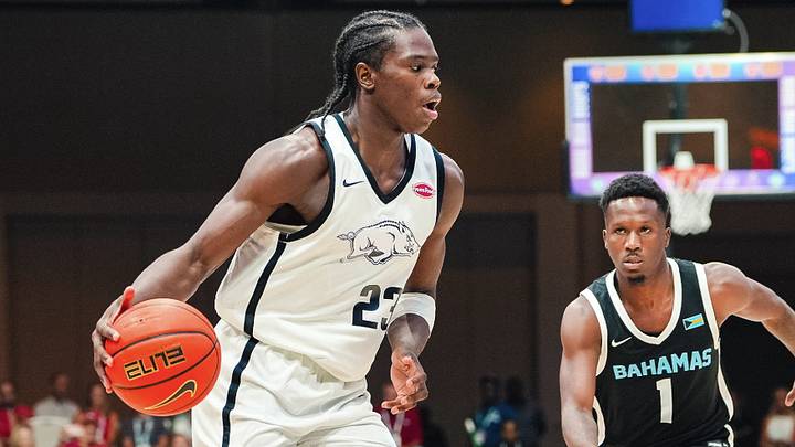 Jordan Smith Jr. looks to make a move to the basket during Baha Summer League action in the Bahamas.