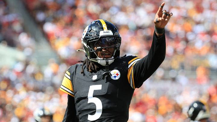 Oct 18, 2026; Tampa, Florida, USA; Pittsburgh Steelers cornerback Jalen Ramsey (5) celebrates after a play during the third quarter against the Tampa Bay Buccaneers at Raymond James Stadium. Mandatory Credit: Kim Klement Neitzel-Imagn Images Oct 18, 2026; Tampa, Florida, USA; Pittsburgh Steelers cornerback Jalen Ramsey (5) celebrates after a play during the third quarter against the Tampa Bay Buccaneers at Raymond James Stadium. Mandatory Credit: Kim Klement Neitzel-Imagn Images